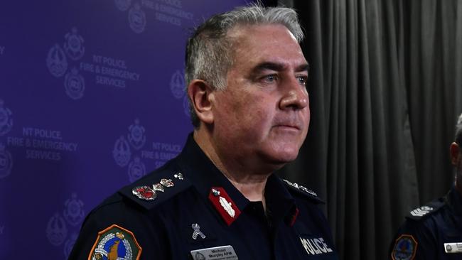 NT Police Commissioner Michael Murphy and Detective Senior Sergeant Brendan Lindner confirm four children are suspected to have been killed in the Pine Creek fatal crash from Friday September 29.