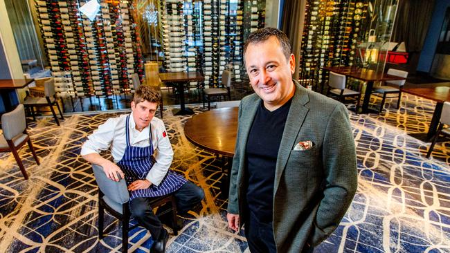 Head Chef of Persone Shane Veivers and John Gambaro pose for a photograph at Gambaro Seafood Restaurant in Caxton, Monday, May 4, 2020 – Picture: Richard Walker