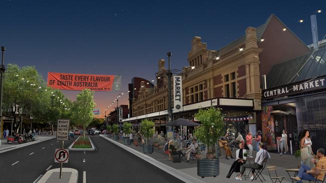 Draft concept designs of Gouger St. Picture: Adelaide City Council.