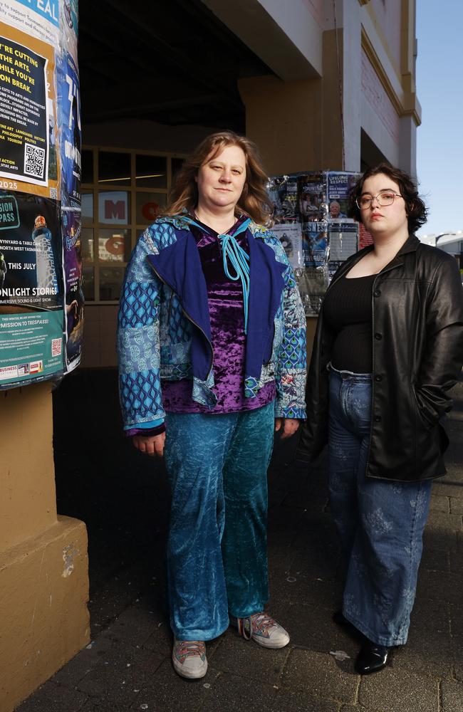 Jess Rainbow and Holly Scott UTAS theatre major students who are wanting UTAS to see value in protecting the theatre degree. Picture: Nikki Davis-Jones