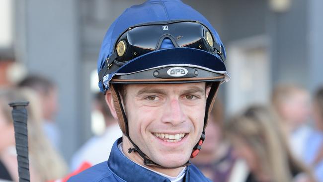 Thomas Stockdale after winning the Skye Excavations BM64 Handicap at Cranbourne Racecourse on January 18, 2025 in Cranbourne, Australia. (Photo by Ross Holburt/Racing Photos via Getty Images)