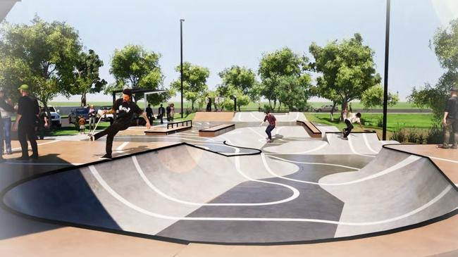 A 3D overview of what the Blackwater Skate Park is expected to look like.