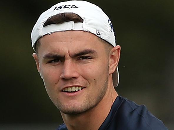 SYDNEY, AUSTRALIA - MAY 18: Kyle Flanagan of the Roosters looks on during a Sydney Roosters NRL training session at Kippax Lake Field on May 18, 2020 in Sydney, Australia. (Photo by Matt King/Getty Images)