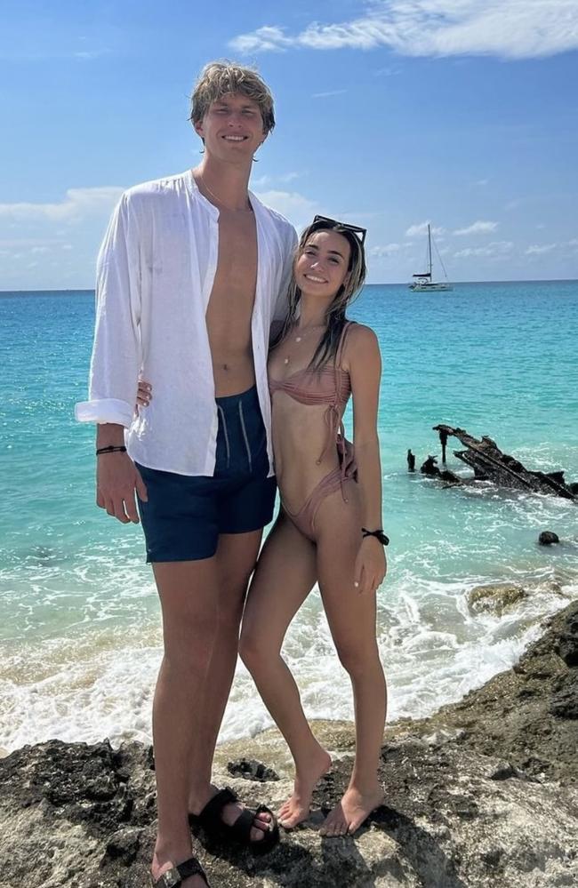 Ashlyn Bischoff, 22, and Dylan Porter, 24, have been dating since they met at university but people are often stunned by their height difference. Picture: Jam Press