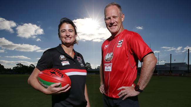 Peta Searle will be St Kilda’s inaugural AFLW coach in 2020, with Saints legend Nathan Burke to be her assistant. Picture: Michael Klein