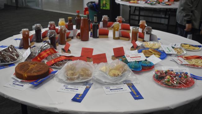 Baked good displays at the Warrnambool Show.