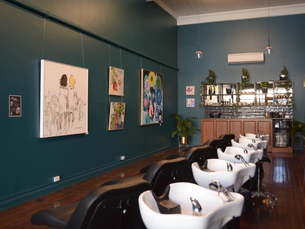 Air Hair Studio displays pieces from the Toowoomba Gallery with 5 per cent of proceeds from art sales going to Sony Camp