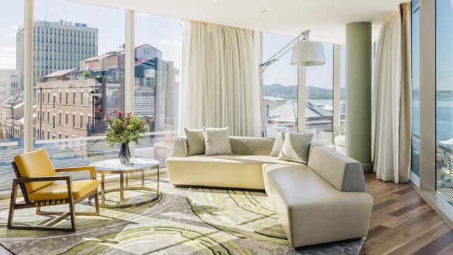 One of the luxury suites at The Tasman Hotel. Picture: Adam Gibson