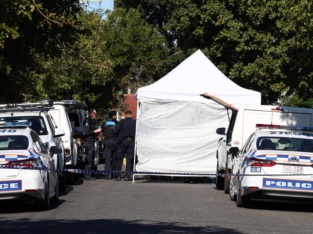 The scene at Inala. Picture: David Clark