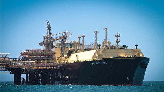 A shipment of LNG from Chevron’s Gorgon project. APPEA figures show a number of Australia’s biggest LNG projects would add tens of billions of dollars to government coffers over the next 20 years. Picture: Chevron