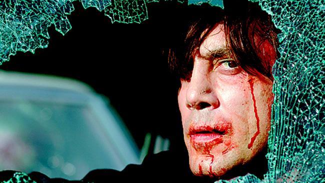 Javier Bardem plays terrifying hitman in <i>No Country for Old Men</i>.