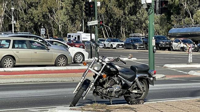 The scene of a crash in Glen Osmond, Adelaide, 31 July 2024. Dylan Hogarth