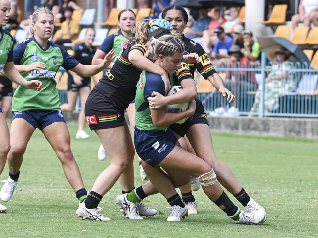 CANBERRA, AUSTRALIA, NewsWire Photos. MARCH 9, 2024: Westpac Tarsha Gale Cup - NSWRL Junior Reps Round Six Canberra Raiders vs Penrith Panthers at Raiders Belconnen in Canberra. Picture: NCA NewsWire / Martin Ollman