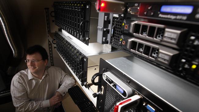 Eddie Sheehy was appointed chief executive of Nuix in 2006. He is pictured at company headquarters in Sydney several years ago. Picture: James Croucher