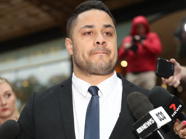 SYDNEY, AUSTRALIA - NewsWire Photos MARCH 22, 2021 - Former NRL superstar Jarryd Hayne who has been found guilty of counts of sexual assault, leaving the Downing Centre in Sydney.Picture: NCA NewsWire / Christian Gilles