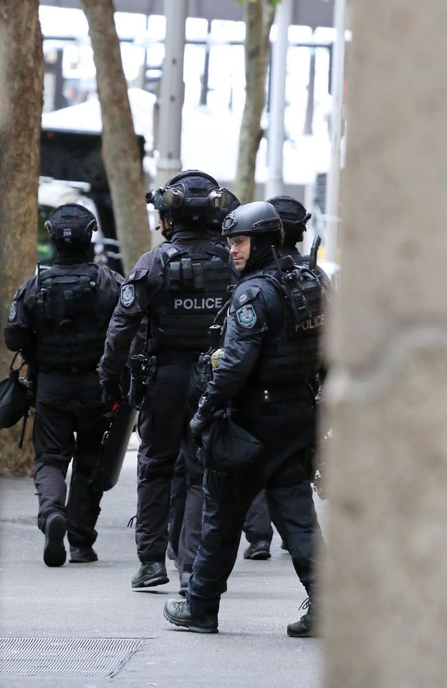 Taking no chances. Security surrounds the Intercontinental Hotel in Sydney.