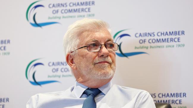 LNP candidate for Mulgrave Terry James participates in a Q&amp;A session at the 2024 Meet the Candidates: State Election Forum Lunch, hosted by the Cairns Chamber of Commerce and Tourism Tropical North Queensland at the Pullman Reef Hotel Casino. Picture: Brendan Radke