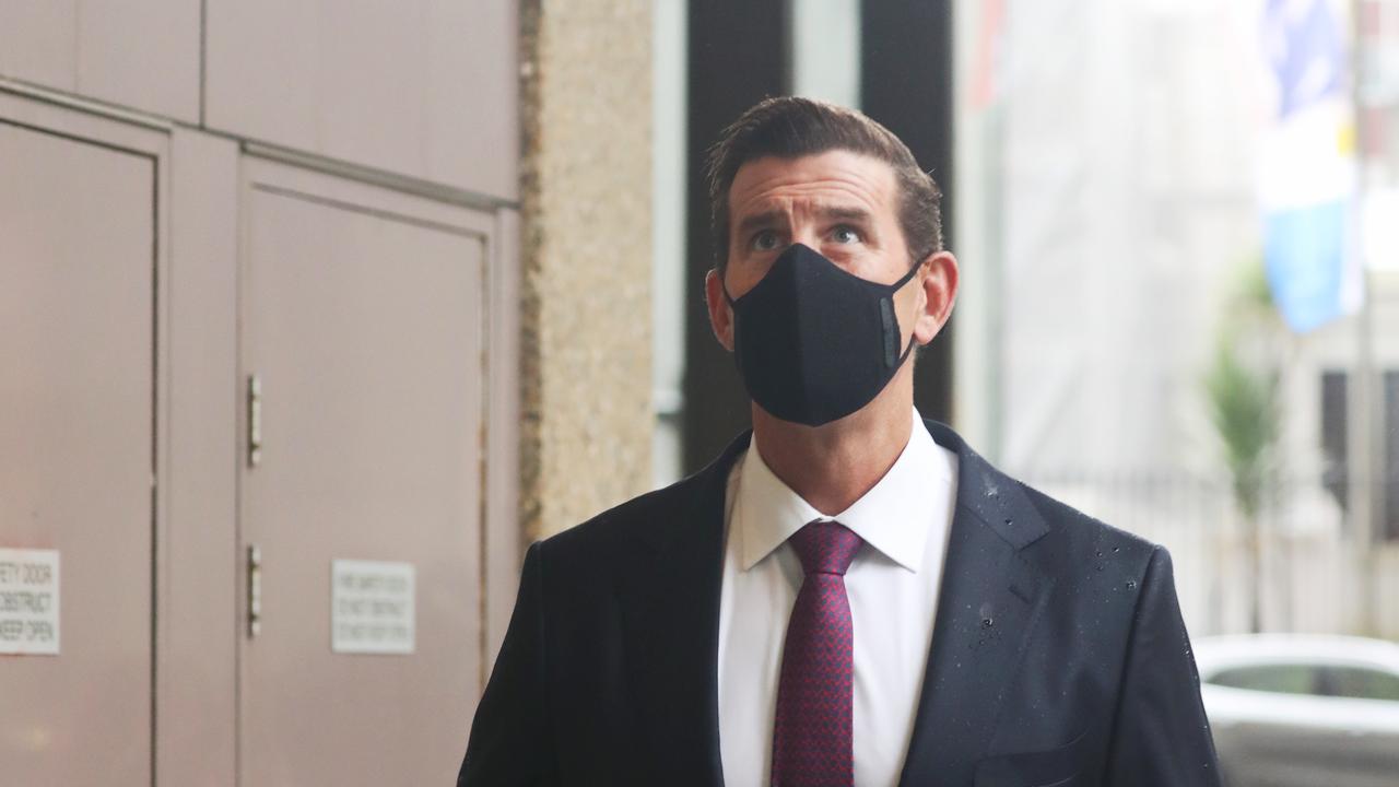 Ben Roberts-Smith arrives at the Supreme Court alone on Wednesday. Picture John Grainger