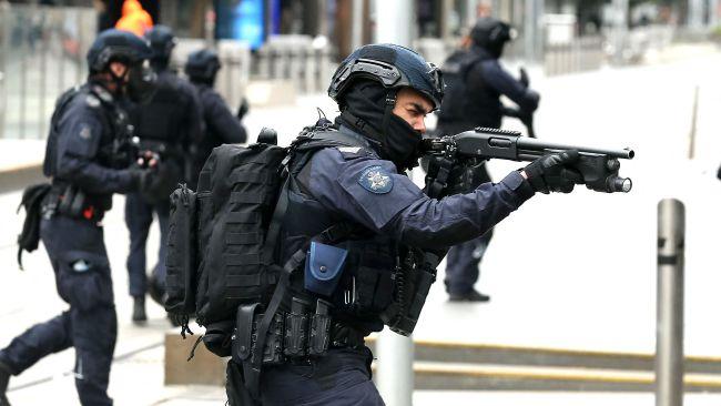 Anti-riot police pictured today. Picture: Con Chronis/AFP