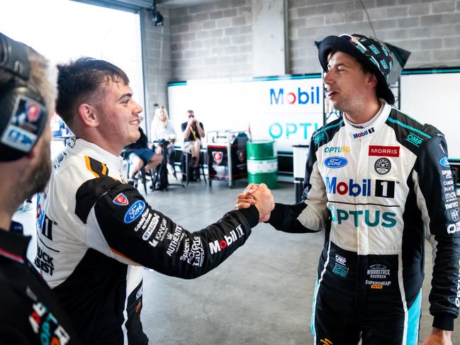 Ryan Wood with teammate Chaz Mostert. Picture: Getty Images