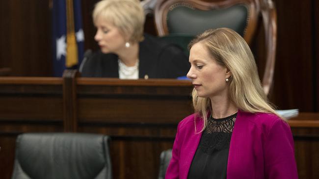 Labor leader Rebecca White in Parliament on Thursday. Picture: CHRIS KIDD