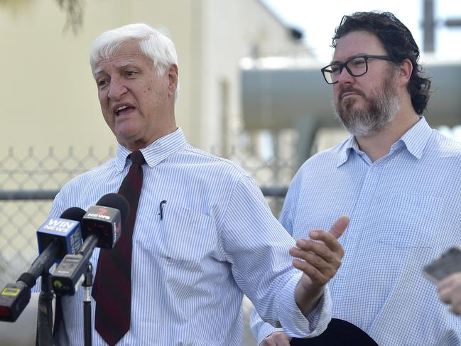 Federal Member for Dawson George Christensen and Federal Member for Kennedy Bob Katter have teamed up to spruik the need for a clean coal-fired power station to be built at Collinsville. PICTURE: MATT TAYLOR.