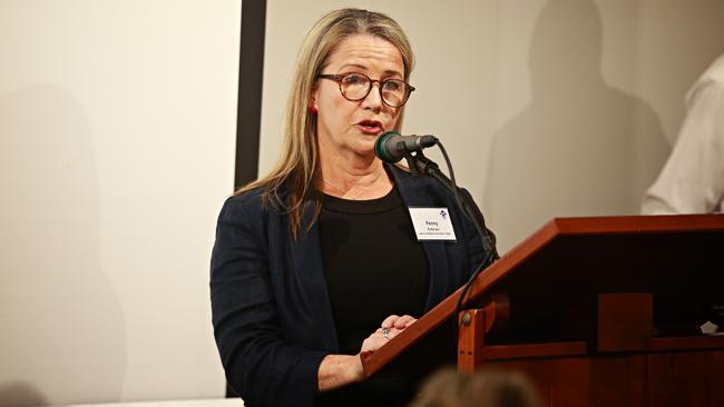 Penny Pedersen speaking at a community event last year. Picture: Adam Yip