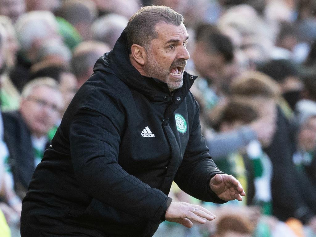 Ange Postecoglou urges on Celtic during the title-sealing match at Dundee. Picture: Alan Harvey/SNS Group via Getty Images