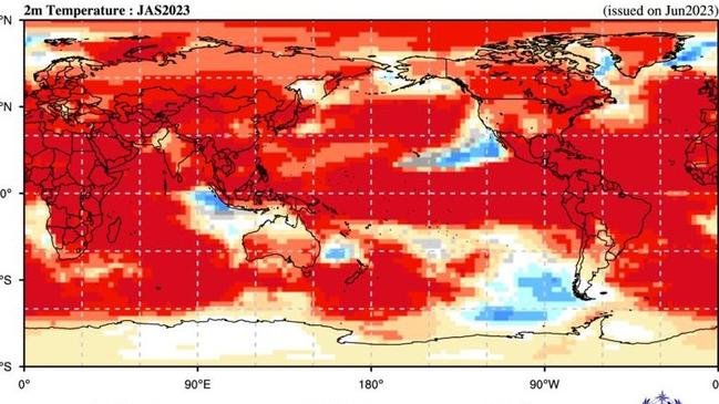 The hottest day on record was recorded this week as the World Meteorological Organization confirmed El Nino is upon us. Picture: WMO