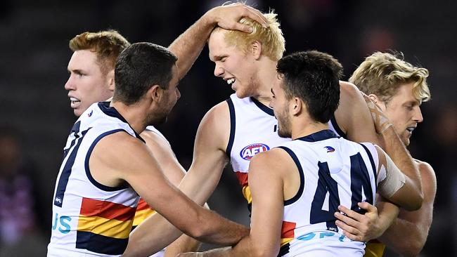 Elliott Himmelberg was very good in his third game of AFL footy. Picture: Quinn Rooney (Getty).