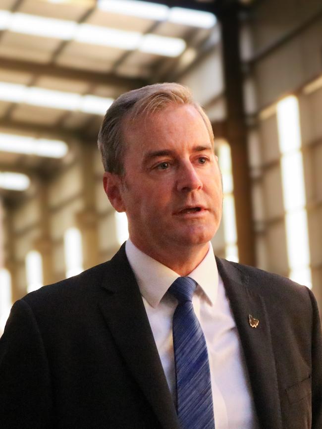 Deputy Premier Michael Ferguson at the construction site of the Northern Suburbs Community Recreation Hub at Mowbray. Picture: Stephanie Dalton