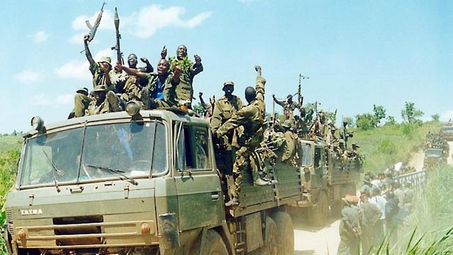 The last Ugandan troops leave the DRC in May 2003. Picture: AFP