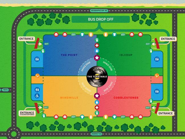 Site map for the music festival. Picture: Supplied