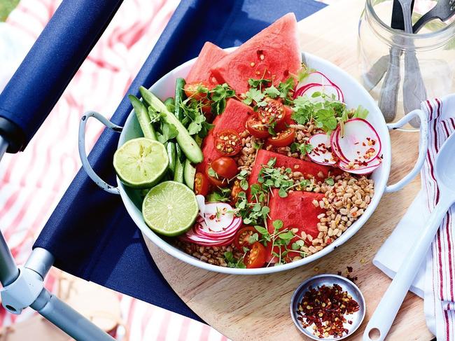 Watermelon salad.