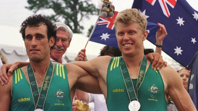 Australian's Rob Scott (left) and David Weightman at the Atlanta Olympics.