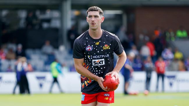 Sam Flanders is shaping as a genuine forward premium. Picture: Dylan Burns/AFL Photos via Getty Images