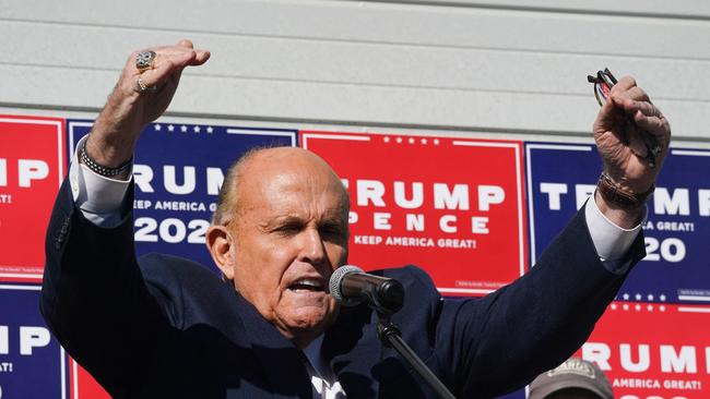 Rudy Giuliani has had his lawyer’s licence suspended for making ‘demonstrably false and misleading statements about last year’s US presidential election. Picture: AFP