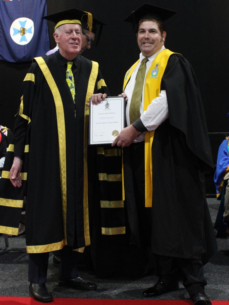 Cameron Robinson graduated with a Associate Degree of Digital Media at the CQUniversity graduation ceremony in Bundaberg on December 14, 2023.