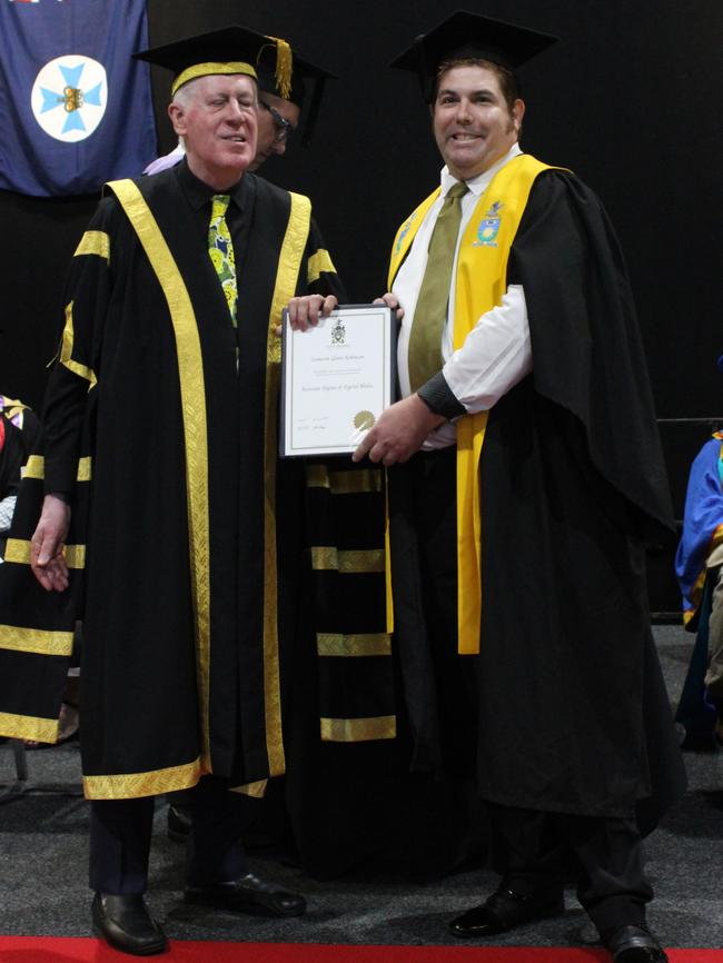 Cameron Robinson graduated with a Associate Degree of Digital Media at the CQUniversity graduation ceremony in Bundaberg on December 14, 2023.
