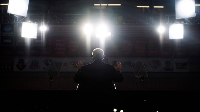 US President Donald Trump speaks at a Make America Great Again rally in Cape Girardeau, Missouri.