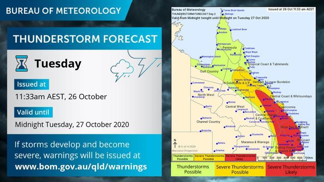 The BOM have warning southeast Queenslanders some wild weather may be headed their way. Photo/BOM