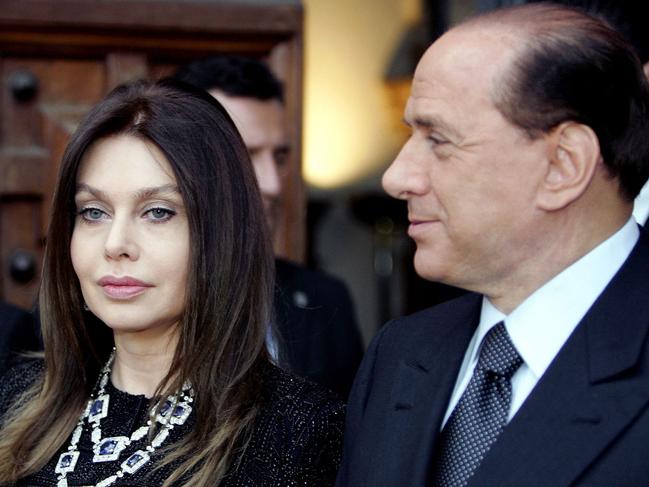 Former Italian prime minister Silvio Berlusconi pictured with his then wife Veronica Lario in Rome in June 2004. Picture: AFP