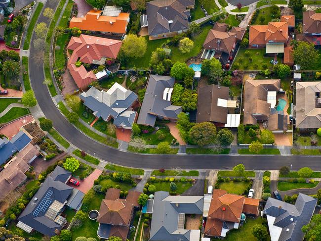 Flying over the suburbs of Melbourne