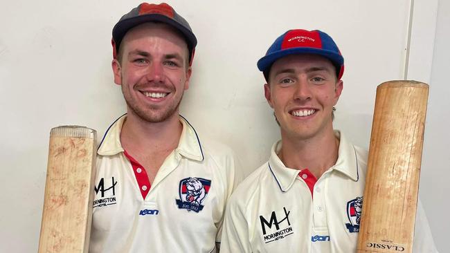 Jack Hodgetts (left) and Jamie Clemie scored maiden centuries.