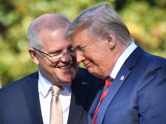 United States President Donald Trump and Australia's Prime Minister Scott Morrison. Picture: Mick Tsikas