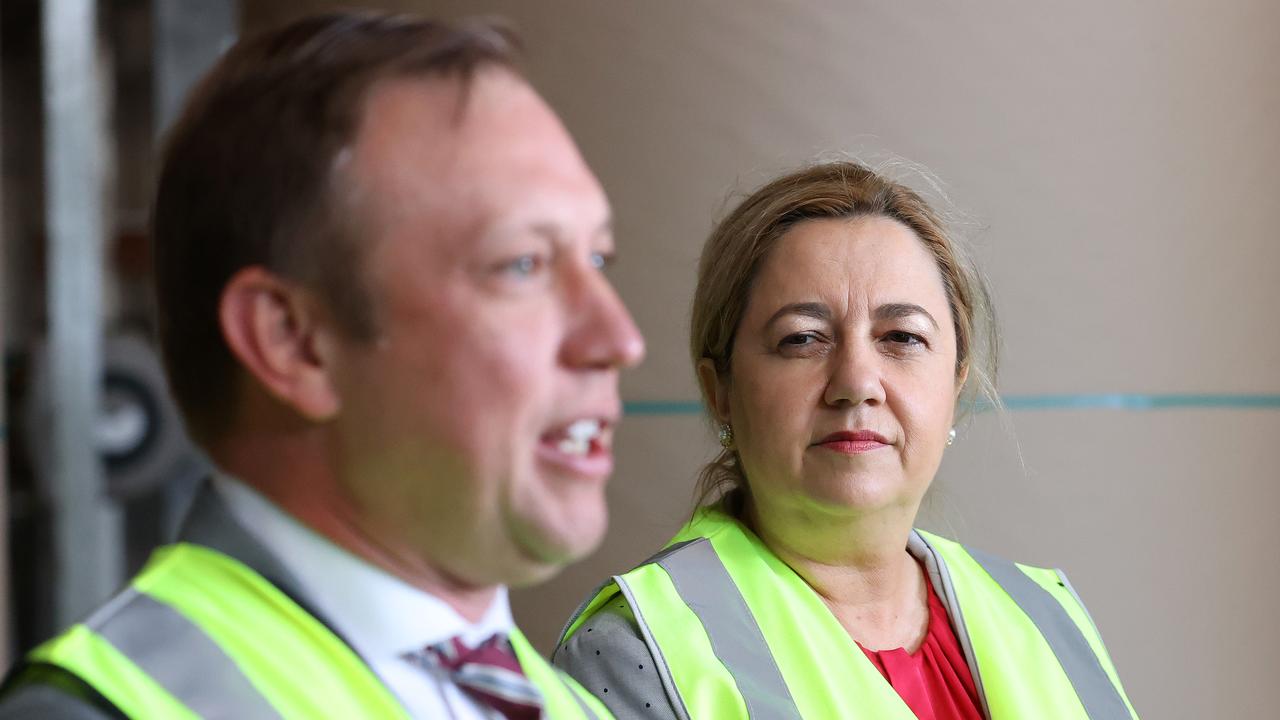 Deputy Premier Steven Miles with Premier Annastacia Palaszczuk. Picture: Liam Kidston