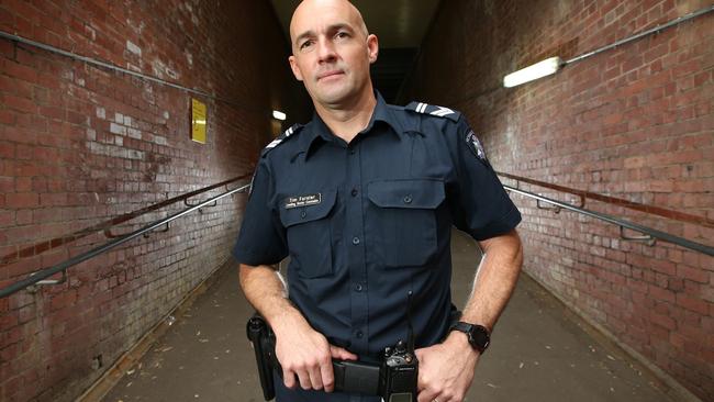 Leading Sen-Constable Tim Forster from Victoria Police is part of a new program dealing with youth crime. Picture: David Caird