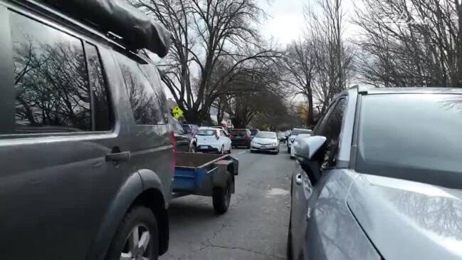 Hahndorf's main street blocked by heavy traffic