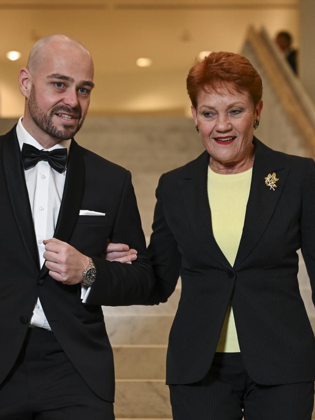 Senator Pauline Hanson also attended the ball. Picture: NCA NewsWire / Martin Ollman