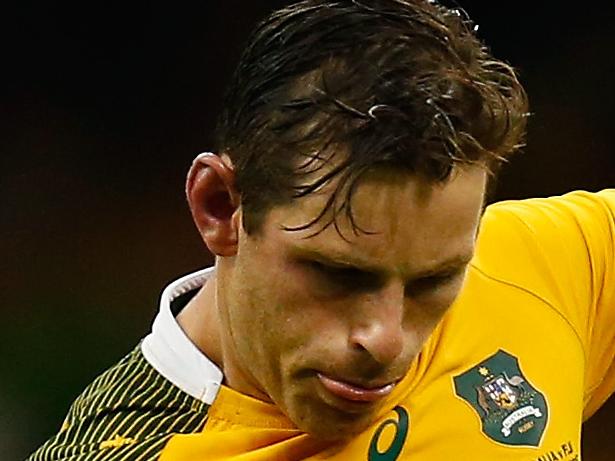 CARDIFF, WALES - SEPTEMBER 23: Bernard Foley of Australia kicks at goal during the 2015 Rugby World Cup Pool A match between Australia and Fiji at the Millennium Stadium on September 23, 2015 in Cardiff, United Kingdom. (Photo by Laurence Griffiths/Getty Images)